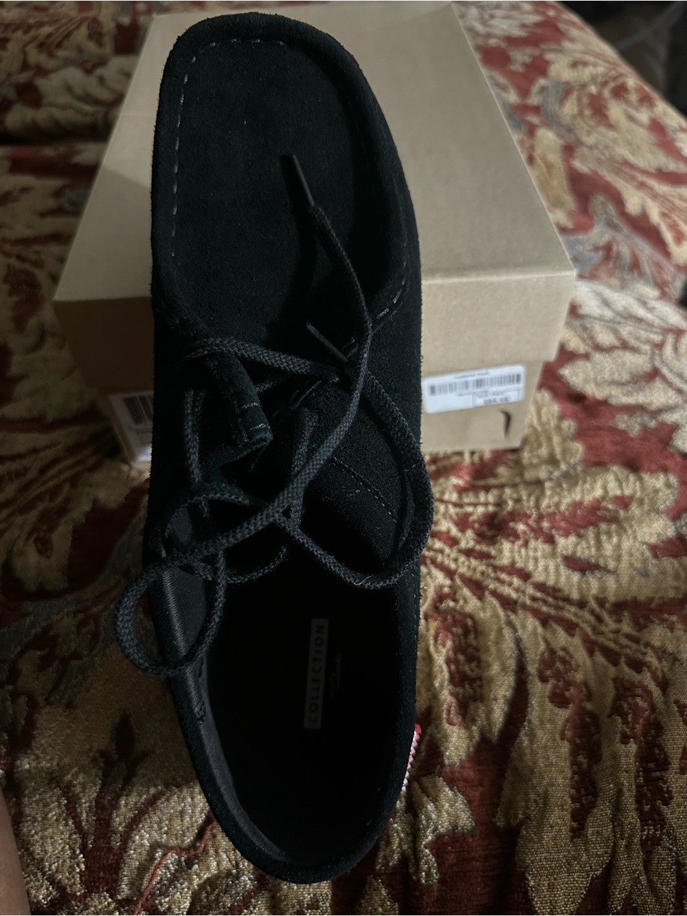 Clarks Women's Black Suede Lace-Up Loafers